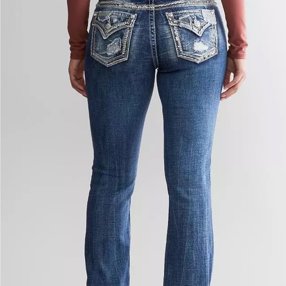 Miss Me Women's Curvy Straight Blue Jeans - Picture 3 of 8